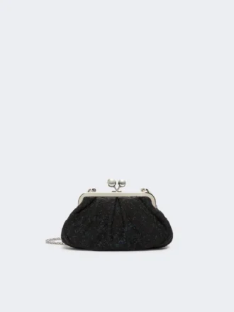 Petit sac Pasticcino en laine bouclée, noir