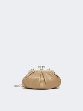 Petit sac Pasticcino en peau de mouton, couleur tourterelle