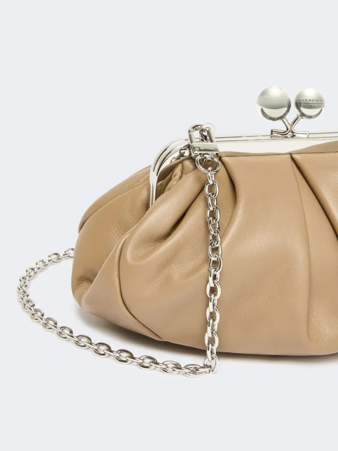 Petit sac Pasticcino en peau de mouton, couleur tourterelle