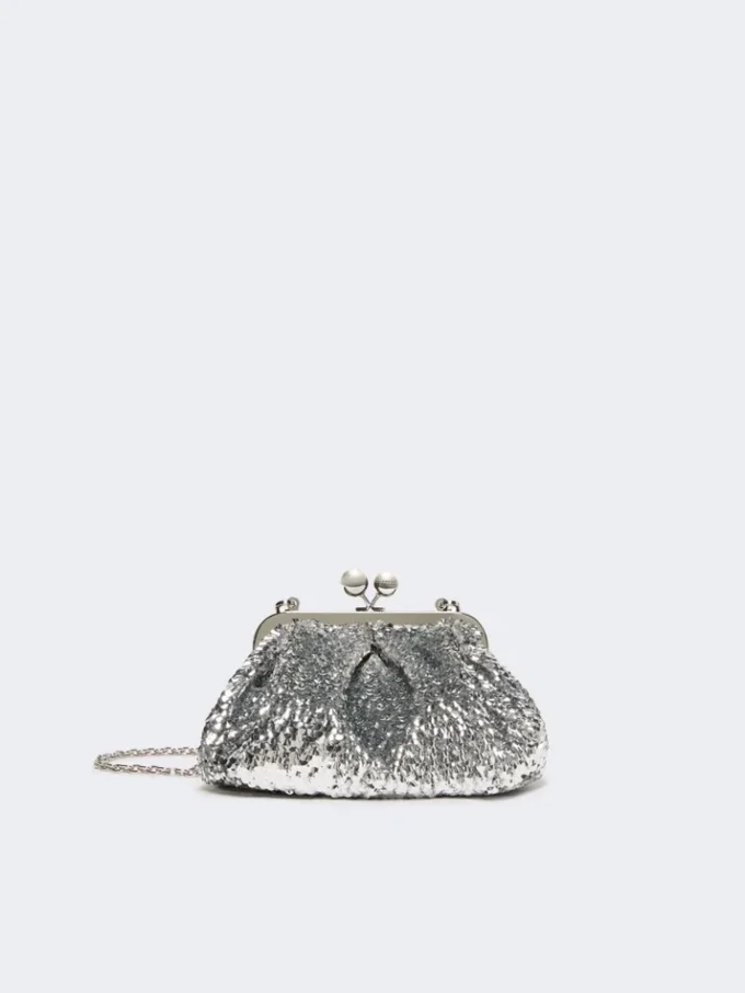 Petit sac Pasticcino en satin orné de paillettes, argent Petit sac Pasticcino en satin orné de paillettes, argent