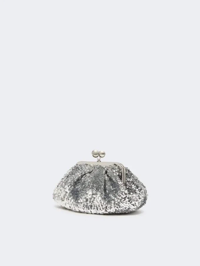 Petit sac Pasticcino en satin orné de paillettes, argent Petit sac Pasticcino en satin orné de paillettes, argent