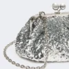 Petit sac Pasticcino en satin orné de paillettes, argent Petit sac Pasticcino en satin orné de paillettes, argent