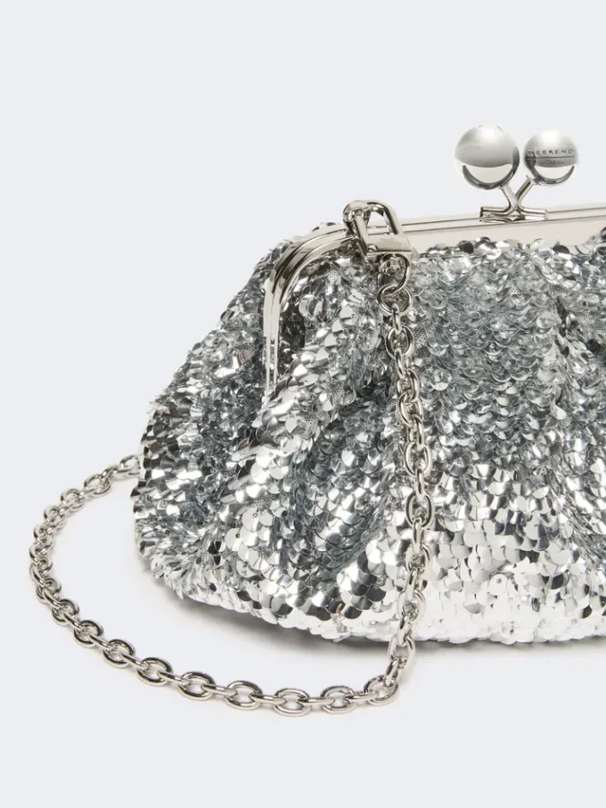 Petit sac Pasticcino en satin orné de paillettes, argent Petit sac Pasticcino en satin orné de paillettes, argent