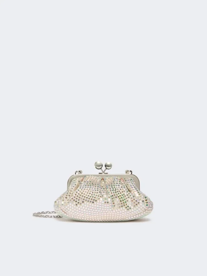 Petit sac Pasticcino en satin orné de strass, rose antique Petit sac Pasticcino en satin orné de strass, rose antique