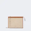 Petite pochette en jacquard de coton, marron noisette Petite pochette en jacquard de coton, marron noisette
