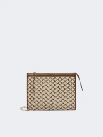 Petite pochette en jacquard de coton, noire