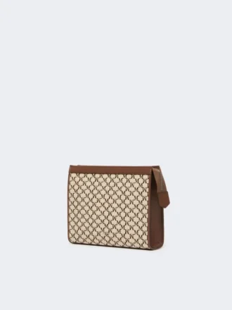 Petite pochette en jacquard de coton, noire