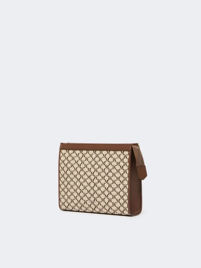 Petite pochette en jacquard de coton, noire Petite pochette en jacquard de coton, noire