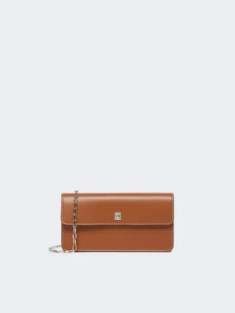 Pochette de téléphone en cuir, brun ambré