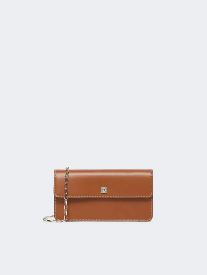 Pochette de téléphone en cuir, brun ambré Pochette de téléphone en cuir, brun ambré