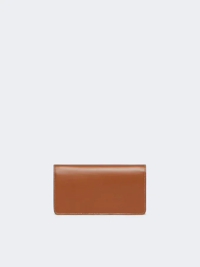 Pochette de téléphone en cuir, brun ambré Pochette de téléphone en cuir, brun ambré