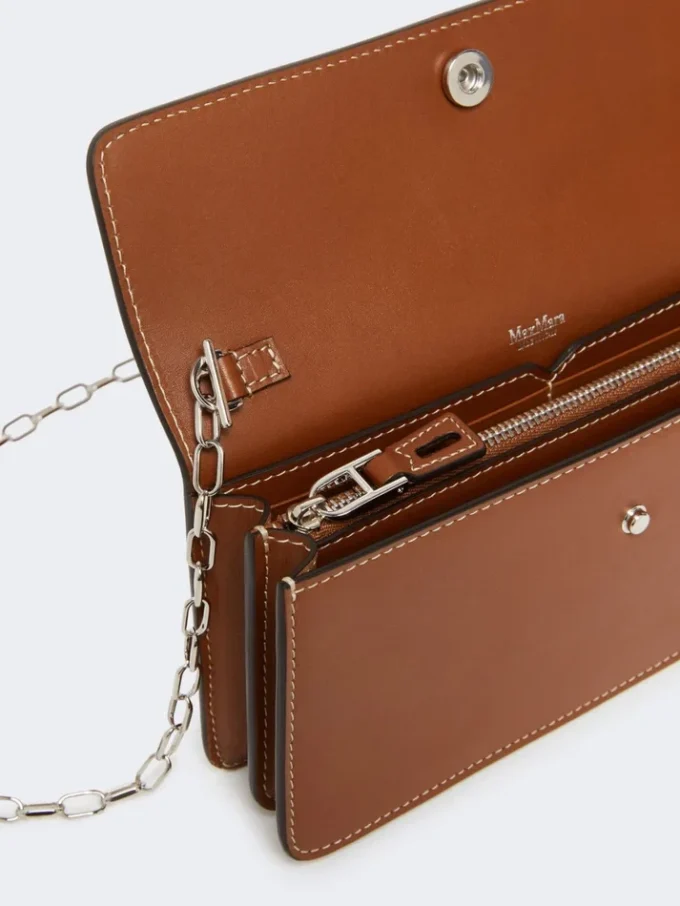 Pochette de téléphone en cuir, brun ambré Pochette de téléphone en cuir, brun ambré