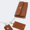 Pochette de téléphone en cuir, brun ambré Pochette de téléphone en cuir, brun ambré