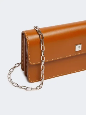 Pochette de téléphone en cuir, couleur rouille