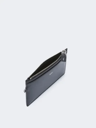 Pochette en cuir avec dragonne, noire