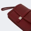 Pochette en cuir lisse, bordeaux