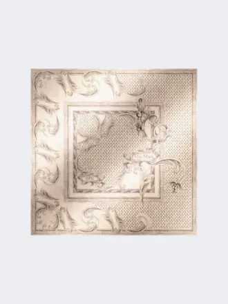 Pochette en soie imprimée, blanche