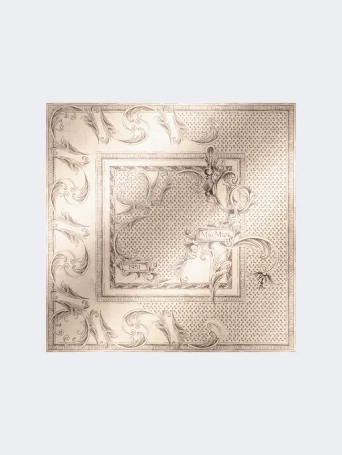 Pochette en soie imprimée, blanche