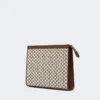 Pochette moyenne en jacquard de coton, noire Pochette moyenne en jacquard de coton, noire