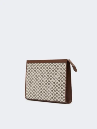 Pochette moyenne en jacquard de coton, noire