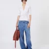 Polo en coton stretch, blanc