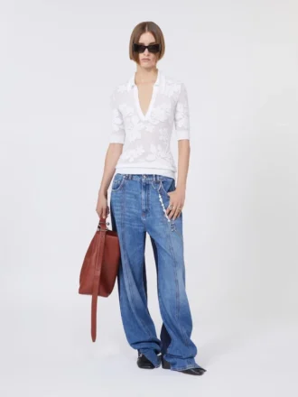 Polo en coton stretch, blanc