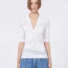 Polo en coton stretch, blanc
