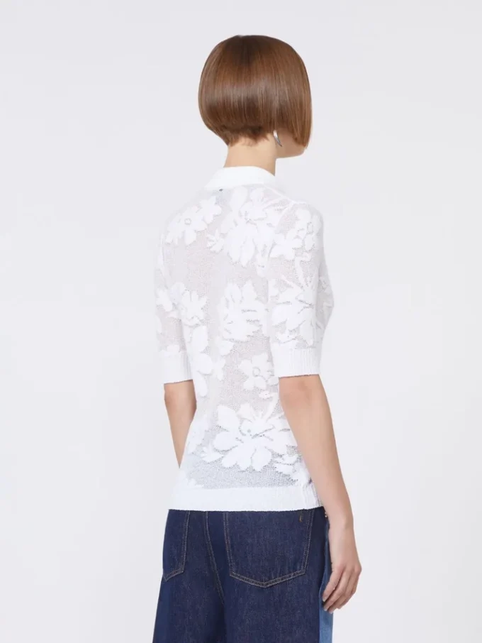 Polo en coton stretch, blanc