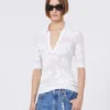 Polo en coton stretch, blanc