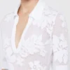Polo en coton stretch, blanc
