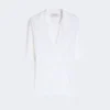 Polo en coton stretch, blanc
