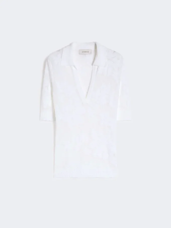 Polo en coton stretch, blanc