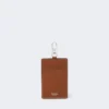 Porte-badge en cuir, brun ambré Porte-badge en cuir, brun ambré