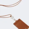 Porte-badge en cuir, brun ambré Porte-badge en cuir, brun ambré