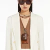 Porte-badge en cuir, brun ambré Porte-badge en cuir, brun ambré