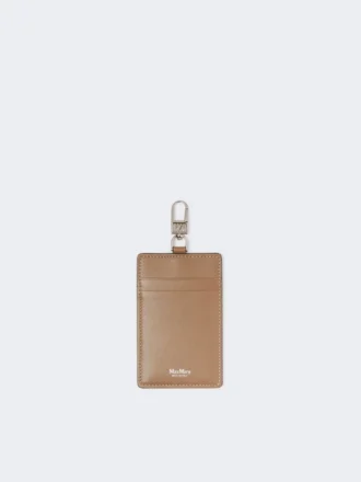 Porte-badge en cuir, couleur boue