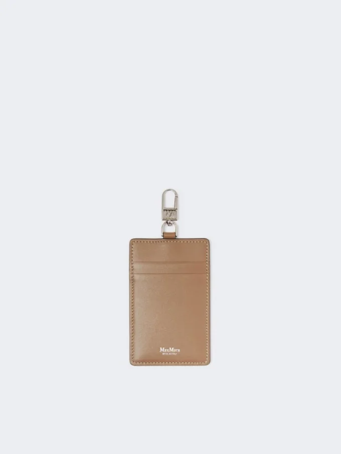 Porte-badge en cuir, couleur boue Porte-badge en cuir, couleur boue