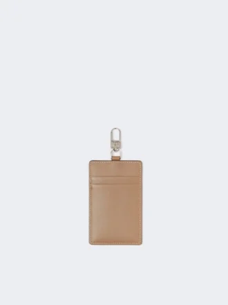 Porte-badge en cuir, couleur boue