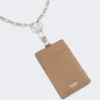Porte-badge en cuir, couleur boue Porte-badge en cuir, couleur boue
