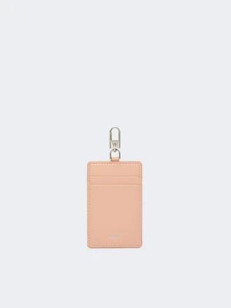 Porte-badge en cuir, rose
