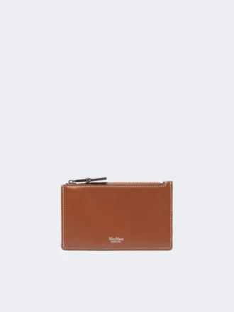 Porte-cartes en cuir, brun ambré