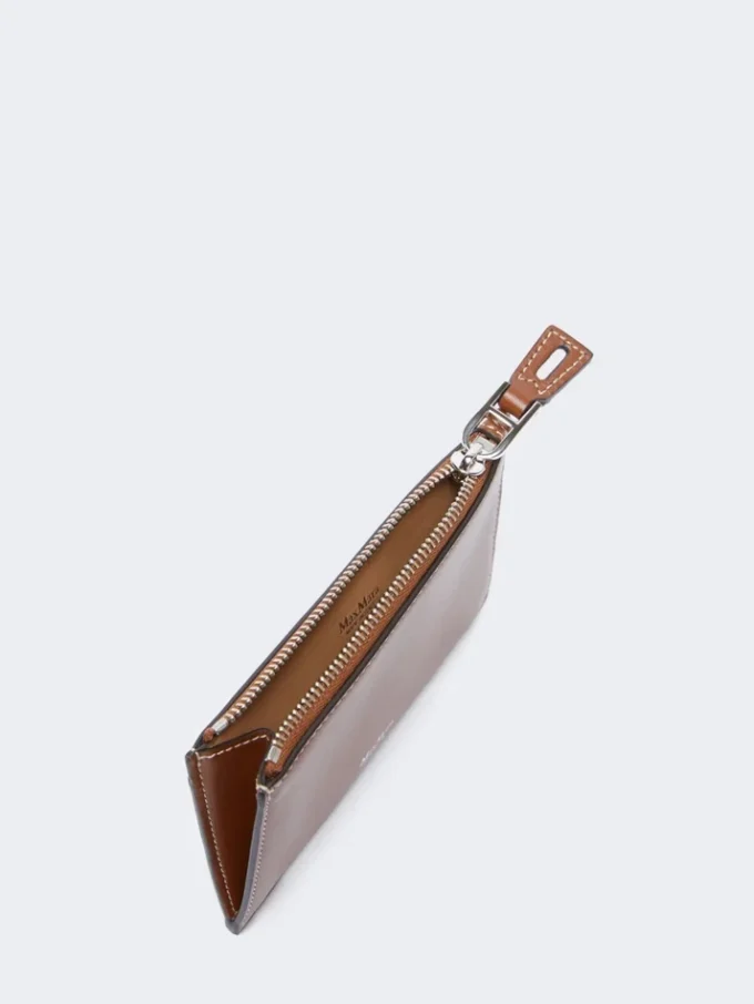 Porte-cartes en cuir, brun ambré Porte-cartes en cuir, brun ambré