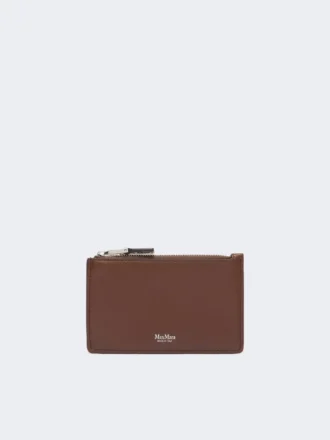 Porte-cartes en cuir, couleur cacao