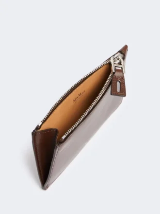 Porte-cartes en cuir, couleur cacao