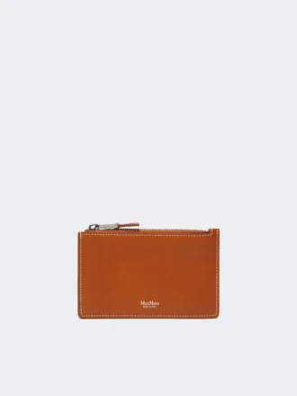 Porte-cartes en cuir, couleur rouille
