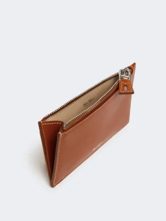 Porte-cartes en cuir, couleur rouille