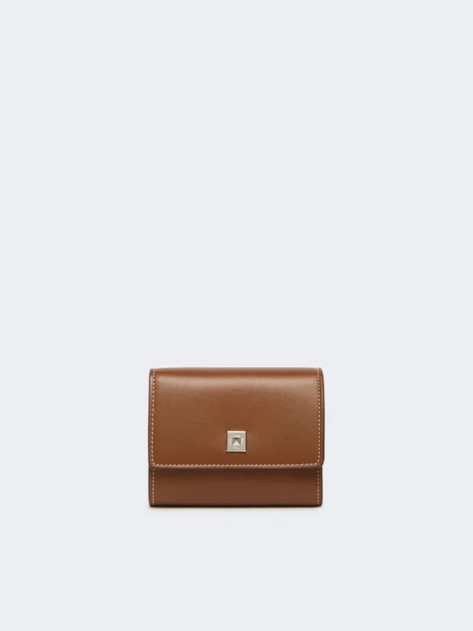 Portefeuille en cuir, brun ambré Portefeuille en cuir, brun ambré