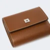Portefeuille en cuir, brun ambré Portefeuille en cuir, brun ambré