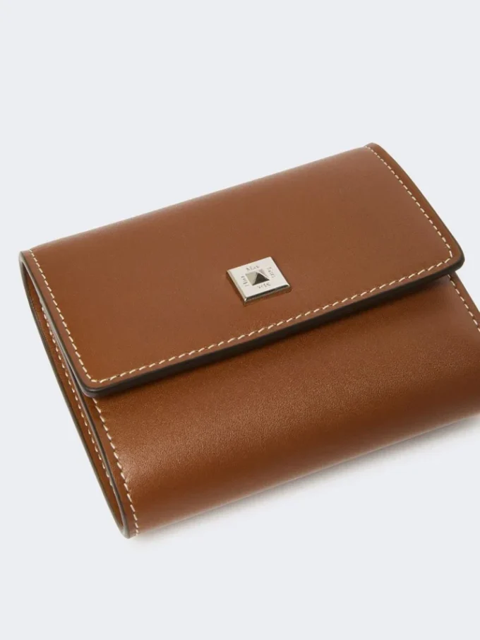 Portefeuille en cuir, brun ambré Portefeuille en cuir, brun ambré
