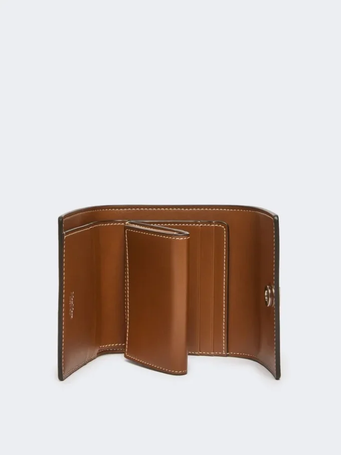 Portefeuille en cuir, brun ambré Portefeuille en cuir, brun ambré